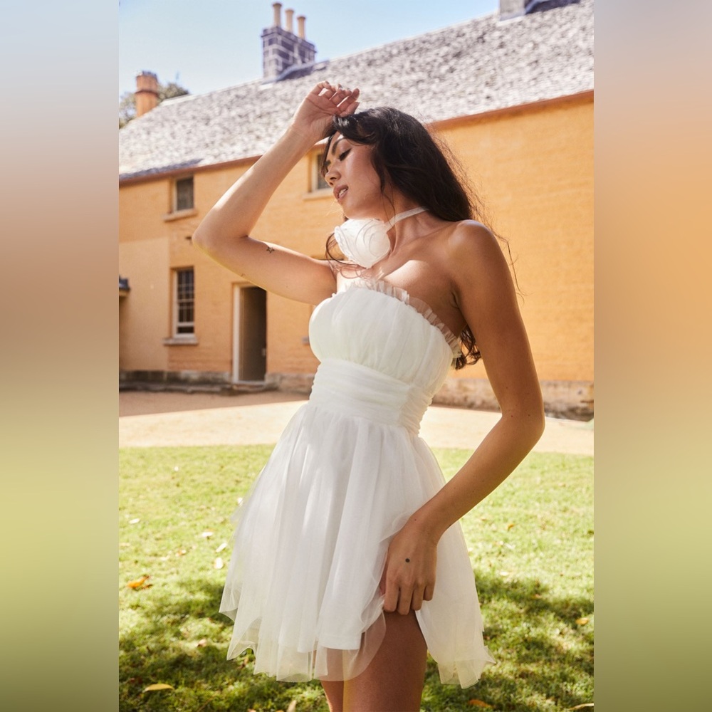 SELFIE LESLIE NWT FAYETTE STRAPLESS MESH MINI DRESS - Picture 8 of 12
